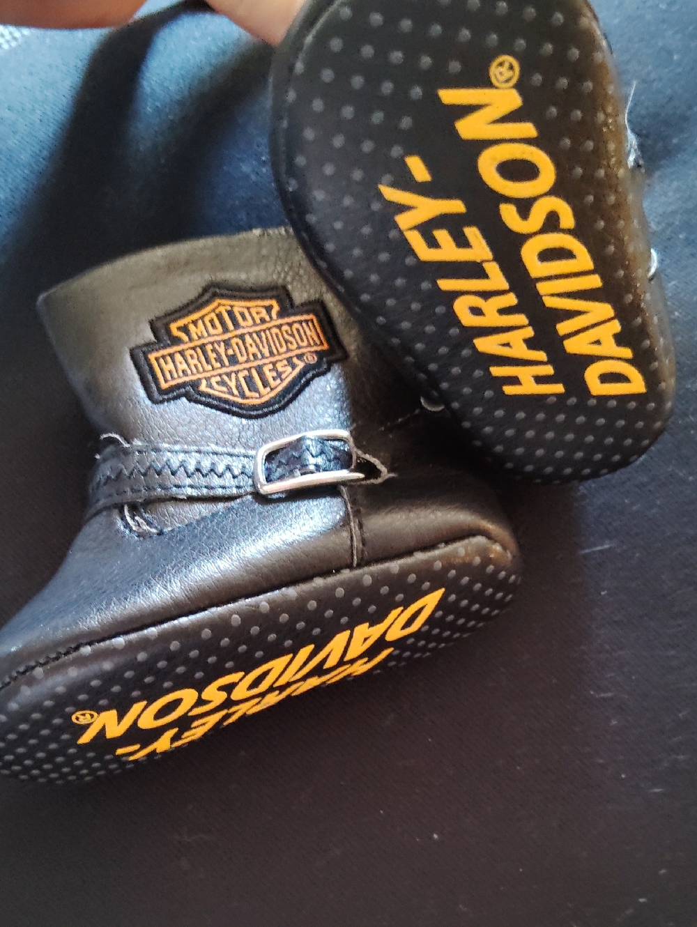 Harley-Davidson BABY Newborn Booties  Leather NEW